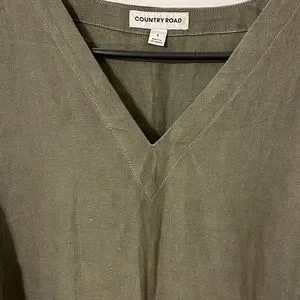 Country Road | Dresses | Size 8 Country Road 0 Linen Dress In Hunter Green  | Poshmark